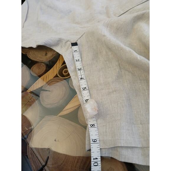 Ably Filium Activated 100% Linen Tie Elastic Waist Bermuda Pull on Shorts NWT L - Picture 7 of 14